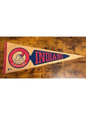 Vintage MLB Cleveland Indians pennant aged